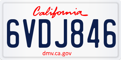 CA license plate 6VDJ846