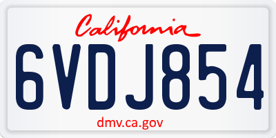 CA license plate 6VDJ854