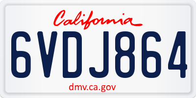 CA license plate 6VDJ864