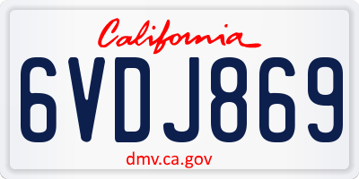 CA license plate 6VDJ869
