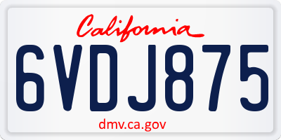 CA license plate 6VDJ875
