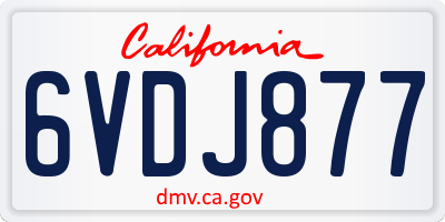 CA license plate 6VDJ877
