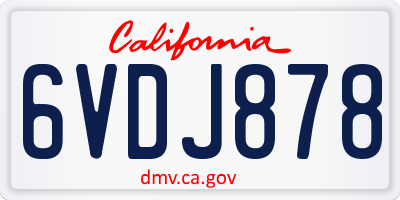 CA license plate 6VDJ878