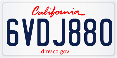 CA license plate 6VDJ880