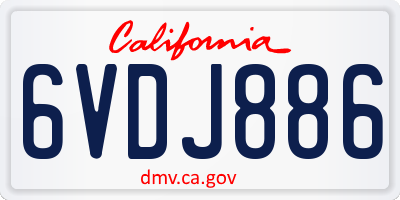 CA license plate 6VDJ886