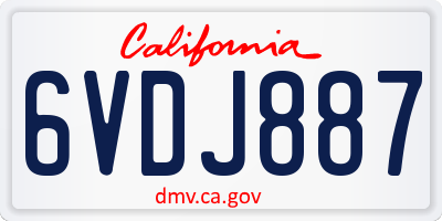 CA license plate 6VDJ887