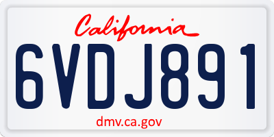 CA license plate 6VDJ891