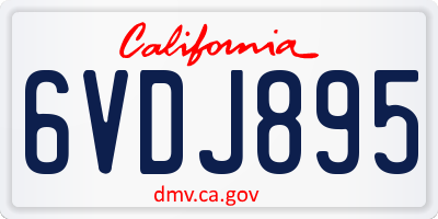 CA license plate 6VDJ895
