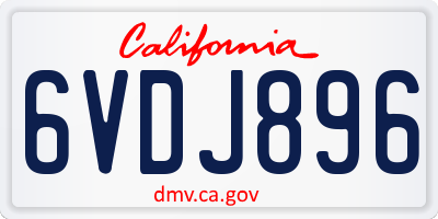 CA license plate 6VDJ896