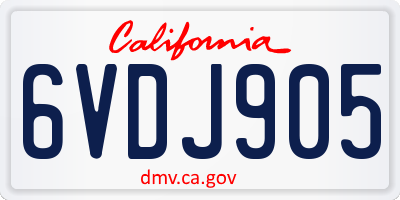 CA license plate 6VDJ905