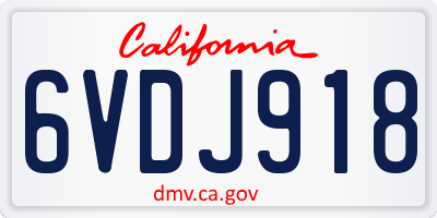 CA license plate 6VDJ918