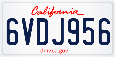CA license plate 6VDJ956