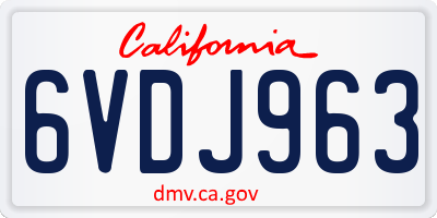 CA license plate 6VDJ963