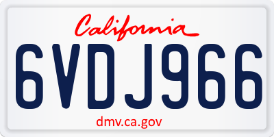 CA license plate 6VDJ966