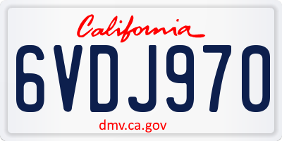 CA license plate 6VDJ970