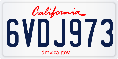 CA license plate 6VDJ973