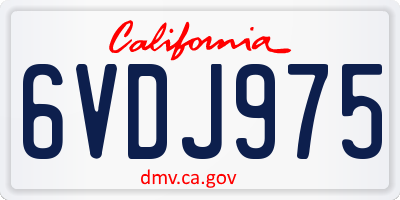 CA license plate 6VDJ975