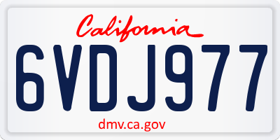 CA license plate 6VDJ977
