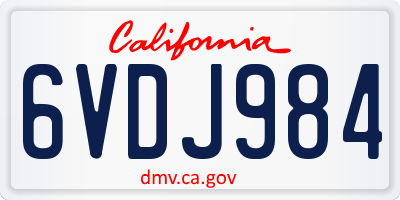 CA license plate 6VDJ984