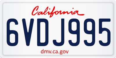 CA license plate 6VDJ995