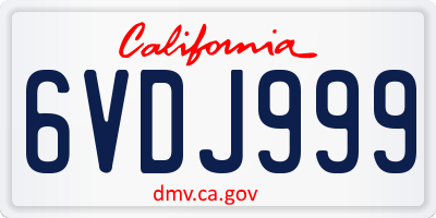 CA license plate 6VDJ999
