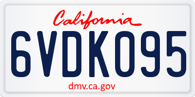CA license plate 6VDK095