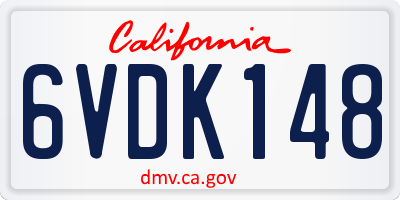 CA license plate 6VDK148