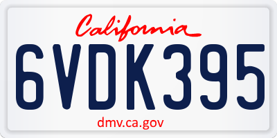 CA license plate 6VDK395