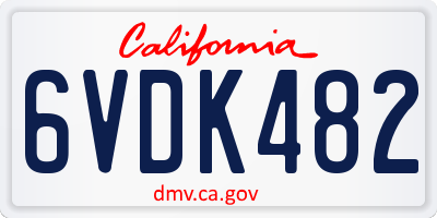 CA license plate 6VDK482