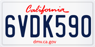 CA license plate 6VDK590