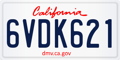 CA license plate 6VDK621