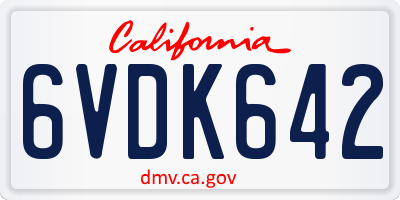 CA license plate 6VDK642