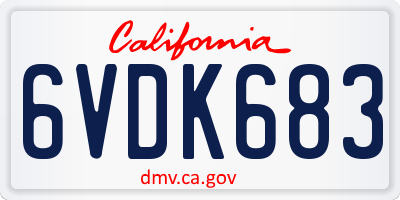CA license plate 6VDK683