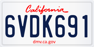 CA license plate 6VDK691