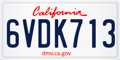 CA license plate 6VDK713