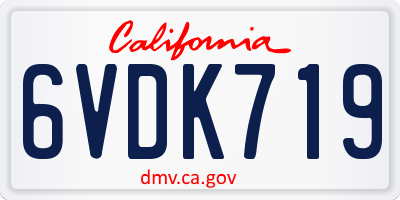 CA license plate 6VDK719