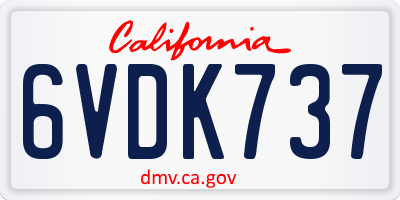 CA license plate 6VDK737