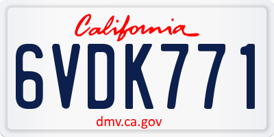 CA license plate 6VDK771