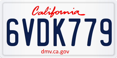 CA license plate 6VDK779