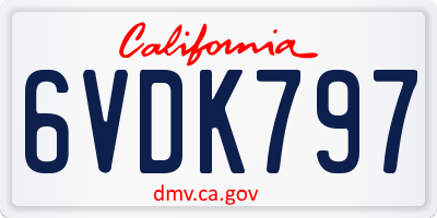 CA license plate 6VDK797