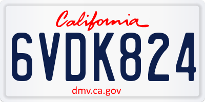 CA license plate 6VDK824