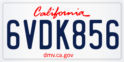 CA license plate 6VDK856