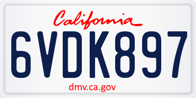 CA license plate 6VDK897