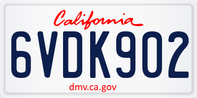 CA license plate 6VDK902