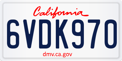 CA license plate 6VDK970