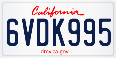 CA license plate 6VDK995
