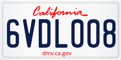 CA license plate 6VDL008