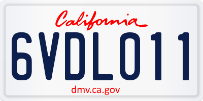 CA license plate 6VDL011