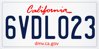 CA license plate 6VDL023