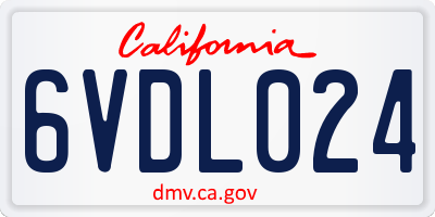 CA license plate 6VDL024
